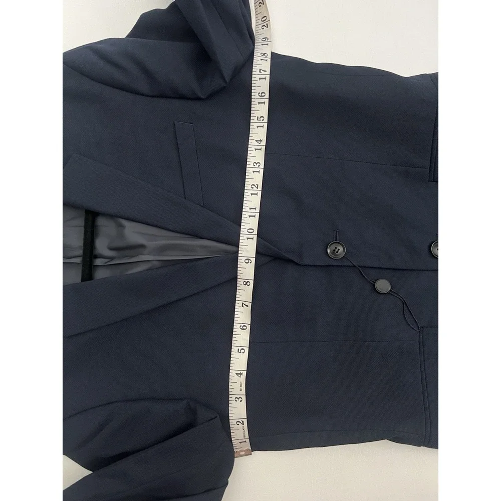 Topman Mens Skinny Fit Suit Jacket 36R Navy Blue Two Button Modern Blazer Career
